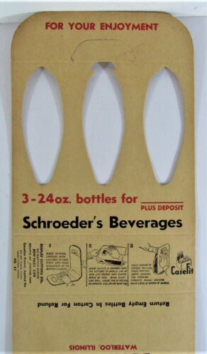 Bottiglia Soda Schroeder's Vintage 3 Pk Cartone Porta Waterloo Il Inutilizzata Vecchio Stock - Foto 2 di 3