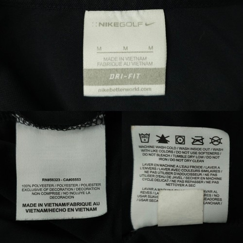 Nike Golf Dri Fit Black Polo Shirt Womens M Embroidered Sleeve Swoosh Dog Puppy - Picture 8 of 16