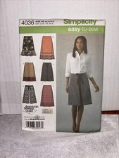 Simplicity 4036 Sewing Pattern Misses Skirt Size 6-14 Uncut