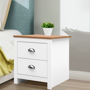 Details About 48cm Height Bedroom Cabinet Bedside Nightstands Tables With 2 Drawer Wooden Unit