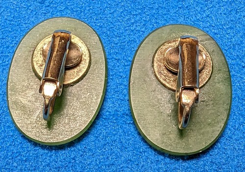 Juego de pendientes collar cuentas jade vintage con clip - Imagen 5 de 5