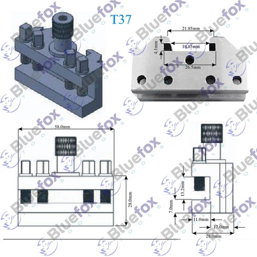 T37 T1 T2 T3 Quick Change Tool Post Holder Boxford Colchester Student / Master - Picture 5 of 9