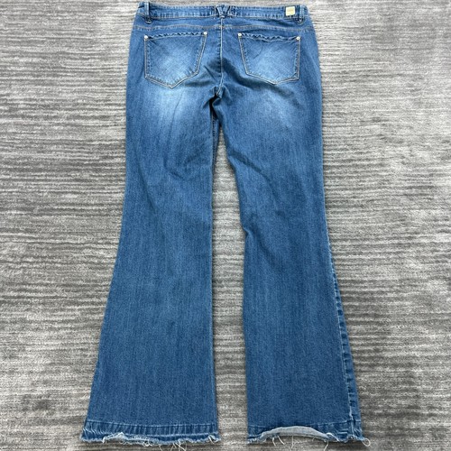 Democracy Jeans Size 14 Womens Libert Bell Flare Stretch Mid Rise Blue Denim - Picture 9 of 10