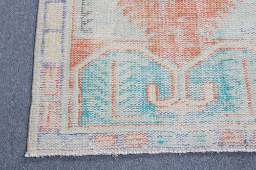 Badteppich, 2,4x5 ft kleine Teppiche, Wollteppich, Türkische Teppiche, Vintage Teppich, Oushak Teppich - Bild 9 von 10