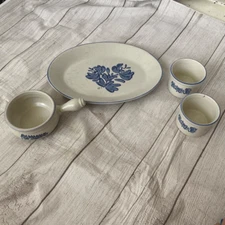 Vintage serve wear platter 2 dipping bowls and onion soup bowl