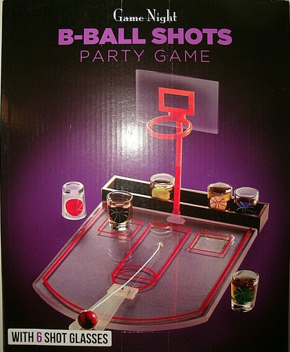 JUEGO NOCHE, DISPAROS DE B-BALL, JUEGO DE BEBER TIRO DE BALONCESTO PARA ADULTOS, CON 6 VASOS, NUEVO - Imagen 7 de 7