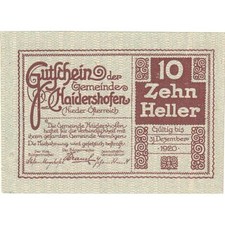 [#288063] Austria, Haidershofen, 10 Heller, château 1920-12-31, UNC, Mehl:FS 335