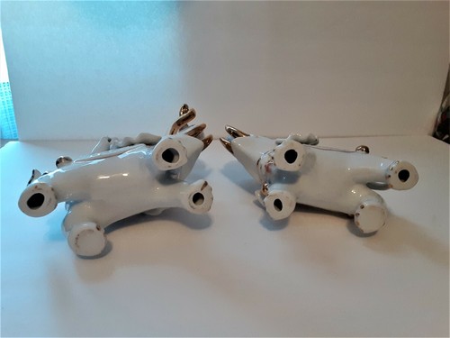 Vintage japanische goldbesetzte "Trunk Up" Good Luck Keramik Elefant Figuren - Bild 5 von 5