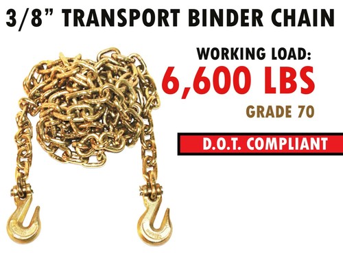 3/8'' x 14' Binder Transport Chain Cargo Flatbed Grade 70 Grab Hooks (2 Pack) - Bild 8 von 8