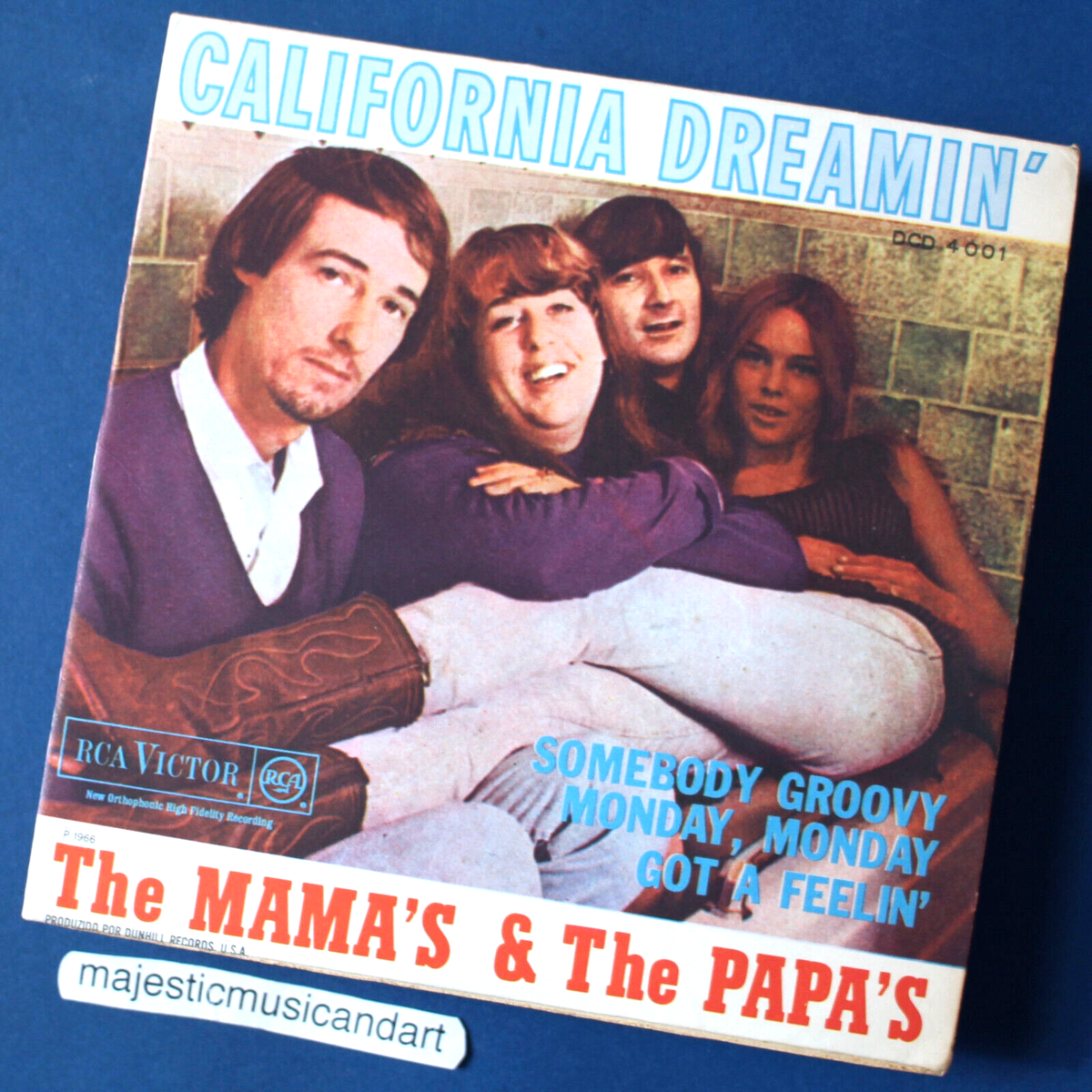 RARE 1966 BATH TUB COVER THE MAMAS & PAPAS CALIFORNIA