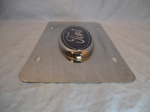 Oldtimer Ford Vanity Nummernschild dick Chrom erhaben blau oval Ford Emblem - Bild 6 von 6