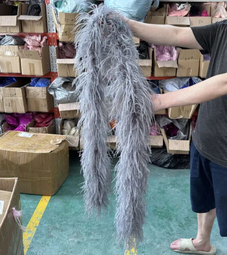 4 6 8 10 PLY Ostrich Feather Boa Shawl Fluffy Feathers Scarf Plume Hottest Cozy - Picture 7 of 37