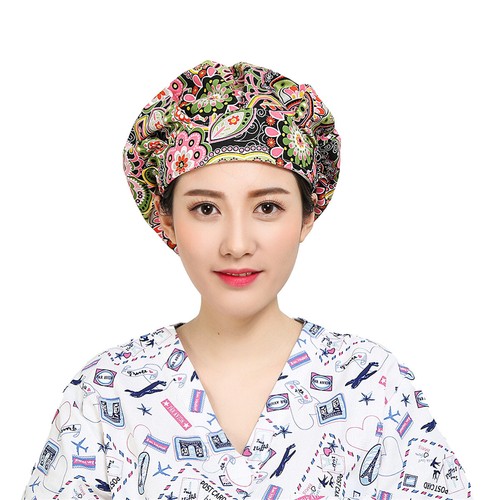 Surgical Scrub Cap Doctor Nurse Adjustable Cotton Bouffant Hat Elastic HeadCover - Picture 183 of 255