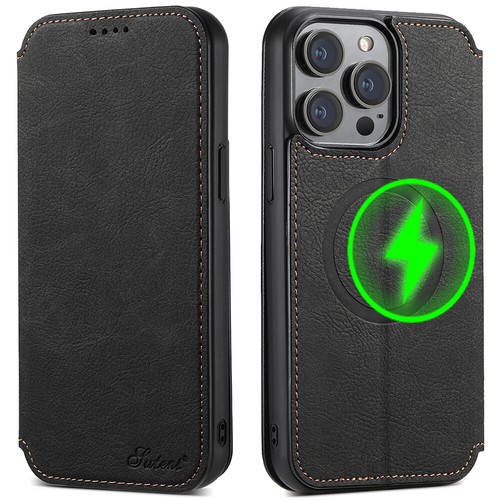 Kapphülle Magsafe Für iPhone 17 16 15 14 13 Pro Max Handy Book Leder Wallet Case - Picture 14 of 36