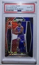 2017-18 Panini Prizm - De’Aaron Fox RC Red White Blue #24 PSA 10 Gem Mint Kings