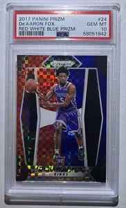 2017-18 Panini Prizm - De’Aaron Fox RC Red White Blue #24 PSA 10 Gem Mint Kings