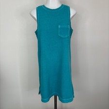 Old Navy Shift Dress Small Petite Blue Garment-Dyed Sleeveless Tank Dress SP