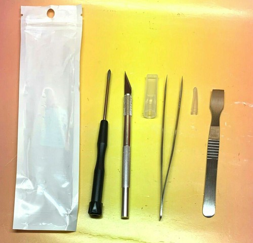 4pc Toolkit Repair Tool Kit- X-Acto knive,Tweezers,Spudger Pry Flat tool,+ - Picture 2 of 6