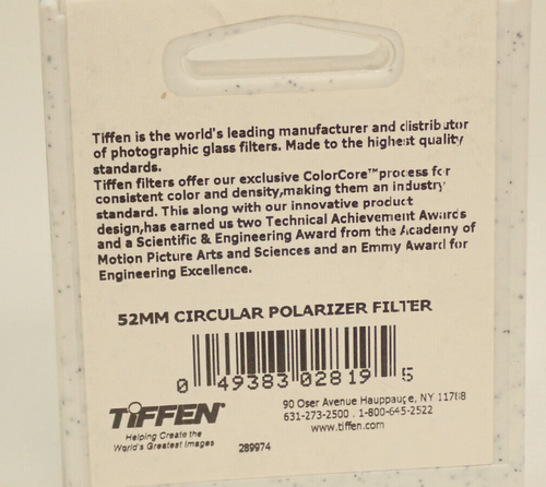 Tiffen 52CP 52mm Circular Polarizer Lens - Picture 5 of 6