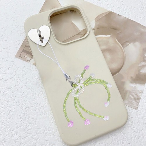 Sweet Beaded Flower Bowknot Pendant Phone Charm Chain Strap Bag Decoration - Zdjęcie 6 z 8