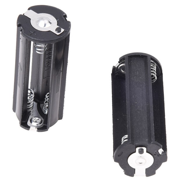 2pcs Black Battery Holder for 3 X 1.5v AAA Batteries Flashlight Torch