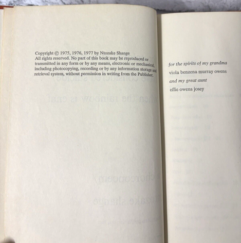 For Colored Girls Who Have Considered Suicide, Ntozake Shange 1st Edition 1977 - Bild 8 von 8
