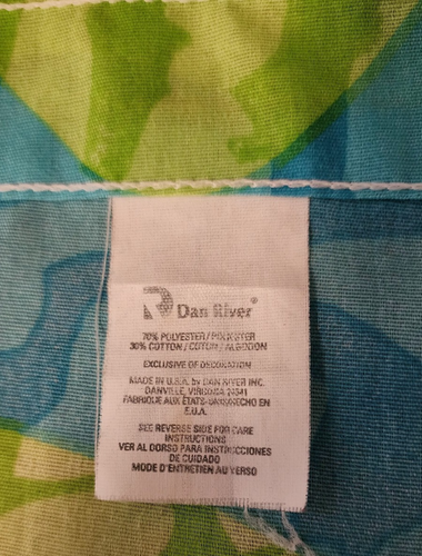 Vtg Dan River Scooby Doo Valance 85" x 16" Poly Cotton Aqua Chartreuse Camo - Picture 3 of 3