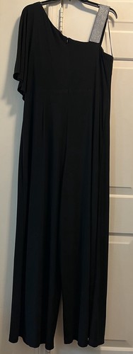 Plus Size Overlay Rhinestone Shoulder Strap Jumpsuit 16W Size - Picture 7 of 11