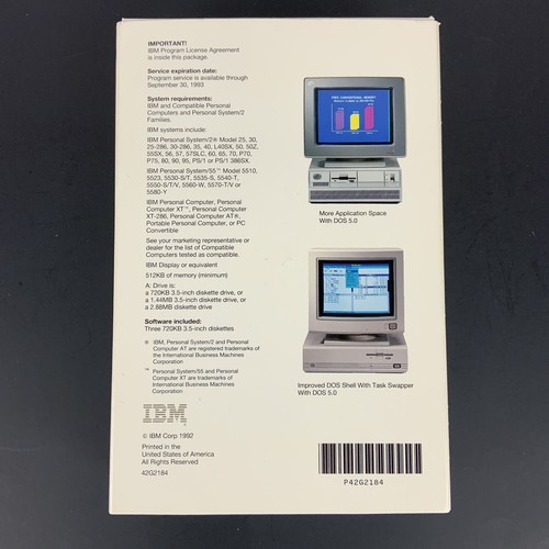 Microsoft MS DOS 5.0 IBM 3.5 inch Diskettes IBM and Compatibles 1992 Open Box - Picture 4 of 8