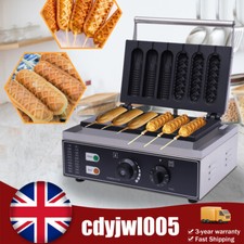 1500W Electric Waffle Maker 6 Slots Non-stick Commercial Waffles Machine 220V UK