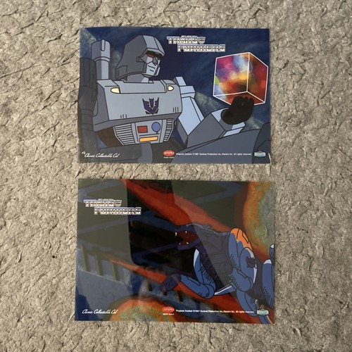 2001 Large Transformers Animation Art Cel Card - Megatron & Ravage