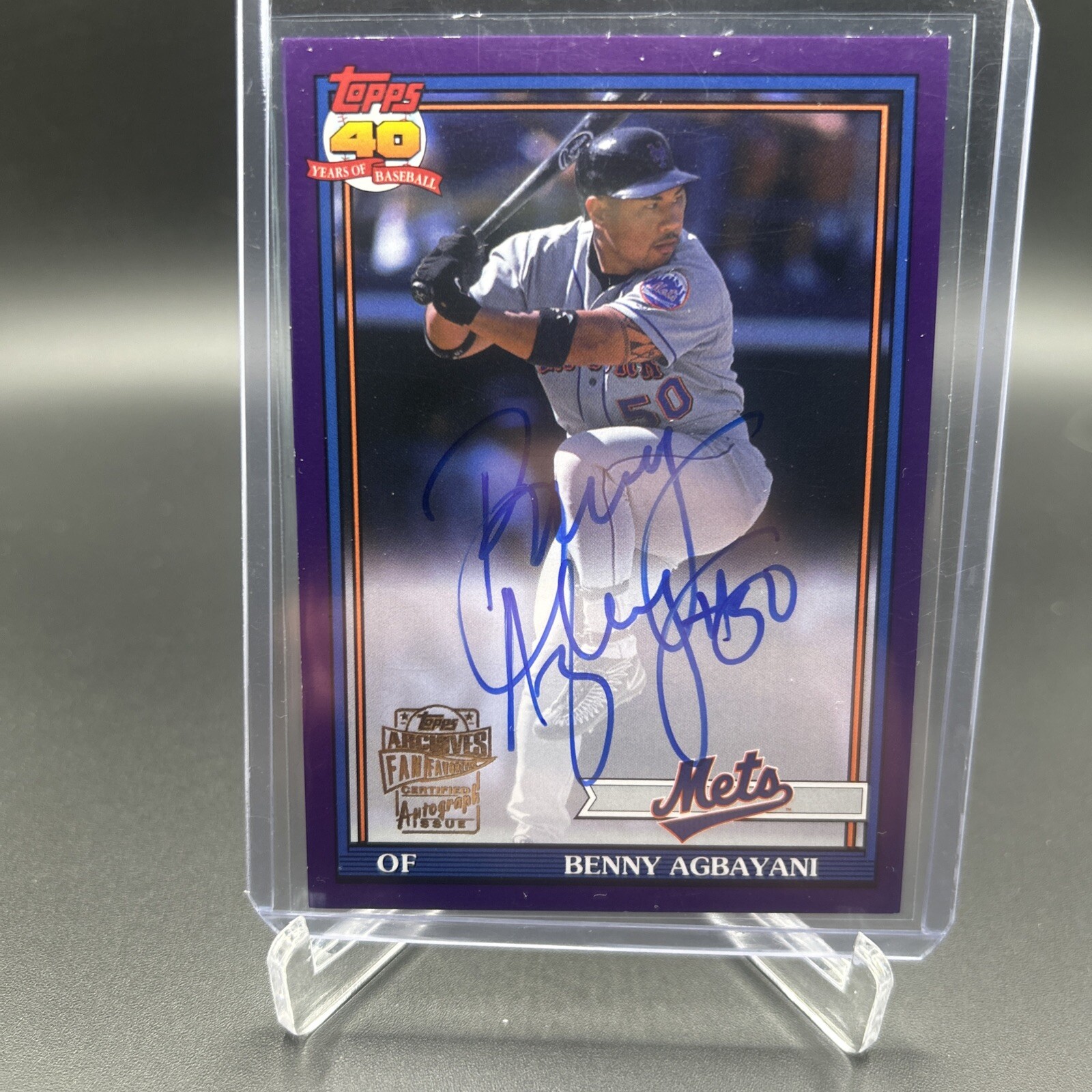 2021 Topps Archives Fan Favorites Autographs Purple Benny Agbayani Auto 063/150