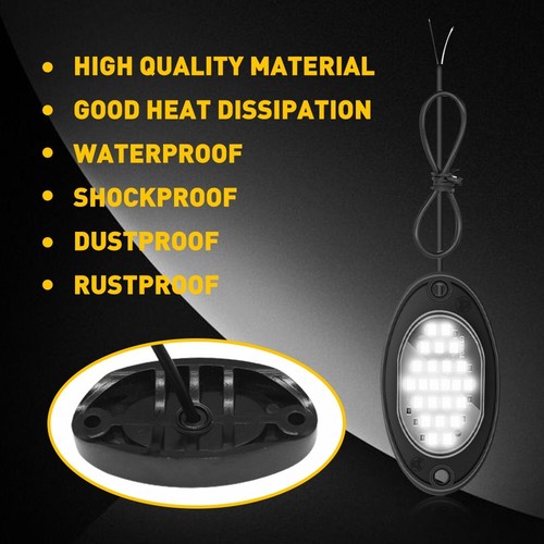 4Pcs White LED Rock Light Pods Underbody Glow Lamp Offroad SUV Pickup Truck UTV - 第 3/11 張圖片