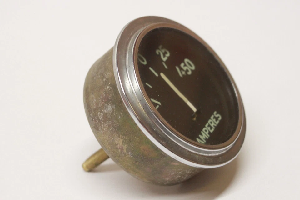 Accesorio de tablero de camión de CA de colección -50-50 amperios amperímetro calibre único 1-15/16" Foto 3 de 4