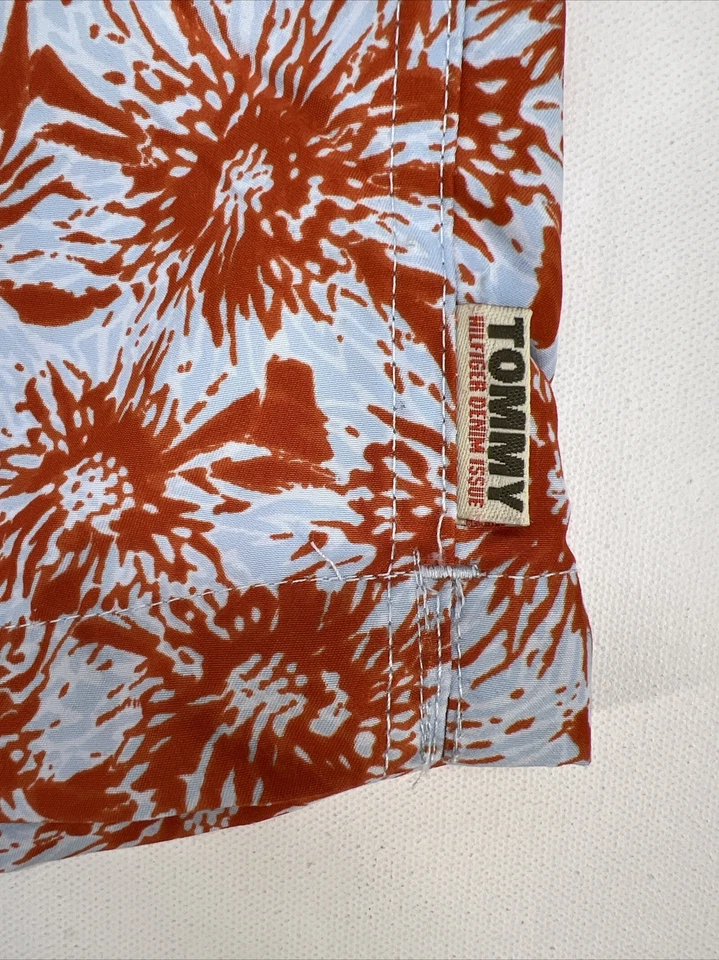 Tommy Jeans Cierre y Cordón Bolsillo Board Shorts Para Hombres L Naranja Azul Nuevo con Etiquetas $49 Foto 3 de 4