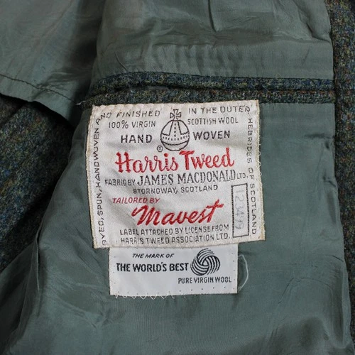 Vintage Harris Tweed Blazer Mens 42 Green Stripe Wool Sport Coat Heritage READ image 3