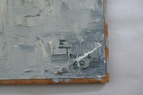 Pintura arte original de mediados de siglo barco óleo sobre lienzo firmada 1969 - Imagen 2 de 6