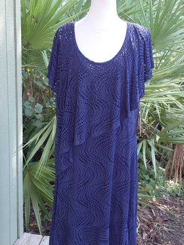 Vestido Mujer Reba 3X Azul Adornado Encaje Sobre Forro Lentejuelas Cóctel Formal Largo - Imagen 4 de 23