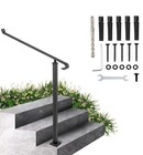 VEVOR Wrought Iron Handrail Railing for Stairs 2 Steps Handrail for Outdoor Step