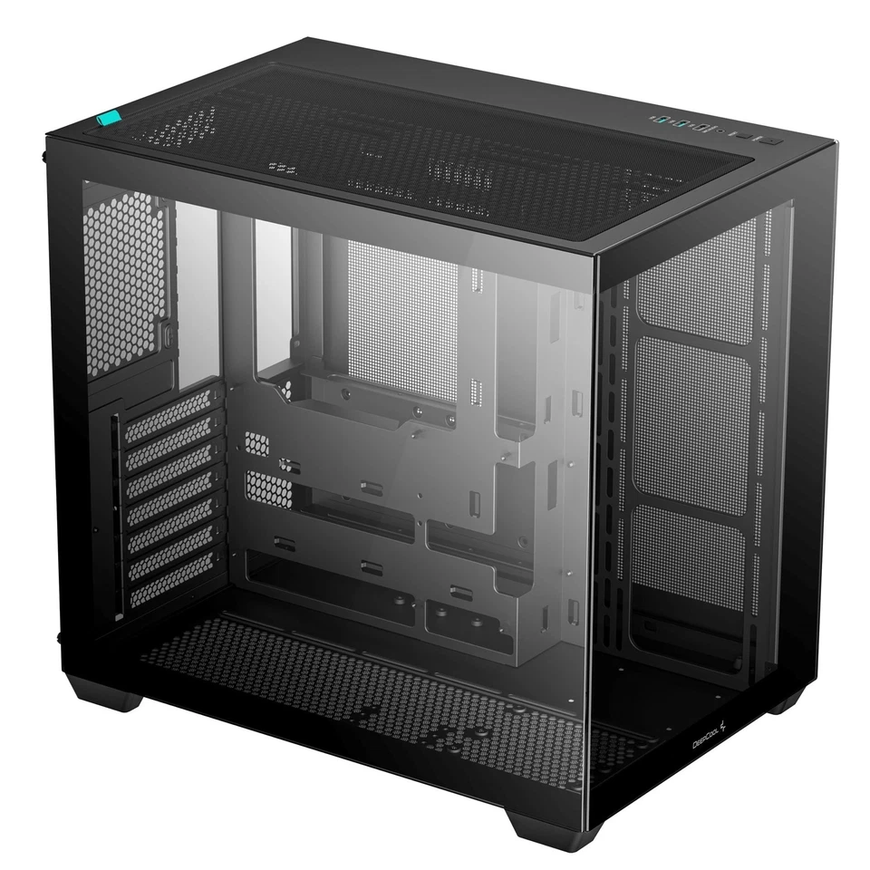DeepCool CG530 Dual-Chamber Mid Tower Case Tempered Glass Minimal Look Black - Image 2 of 4