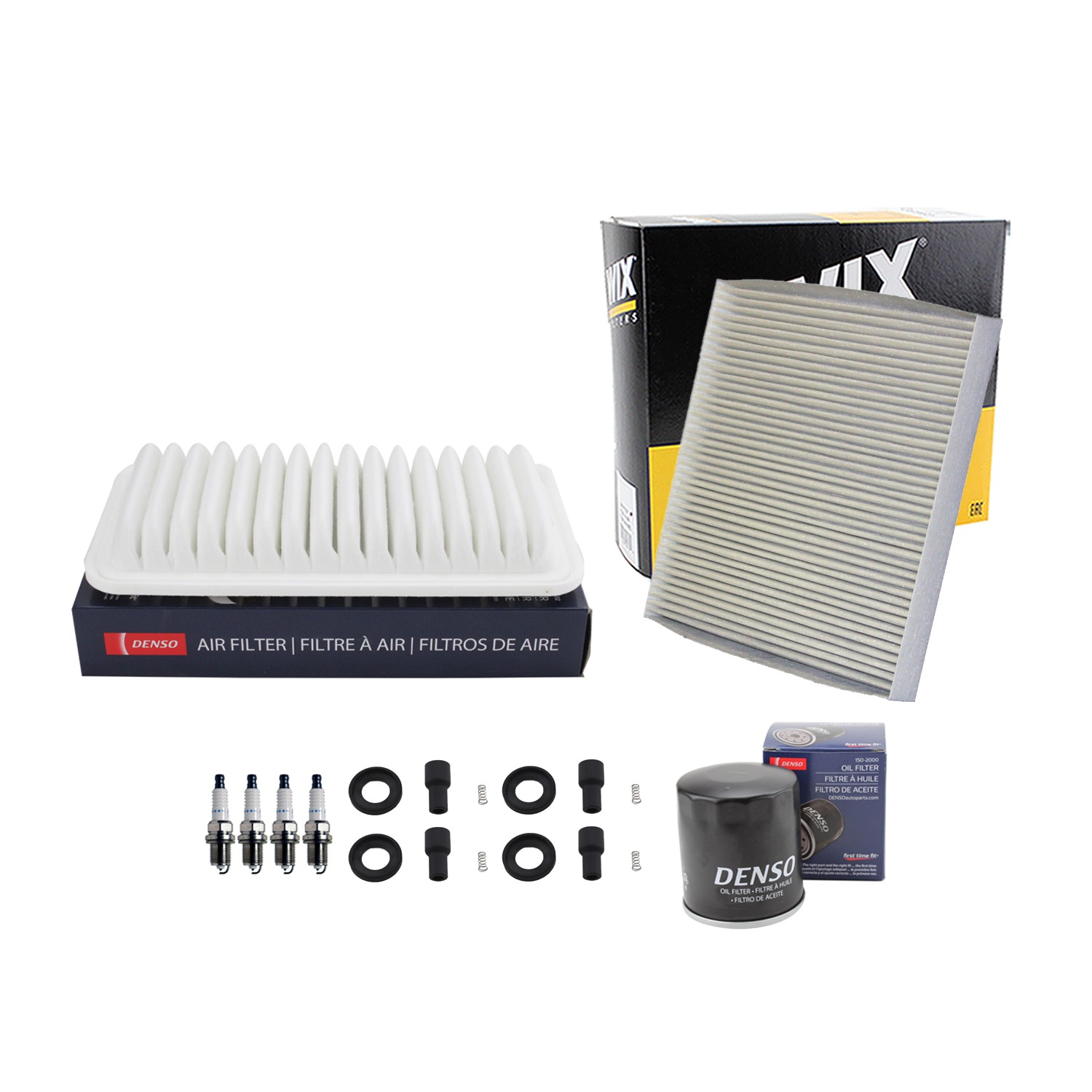 Denso Tune Up Kit NGK 4 Spark Plugs  Boots Kit for Vibe Base 1.8 L4 Vin 8 03-07