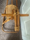 Aged Mid Century Modern Franco Albini style Rattan & Bamboo Rocking Horse — photo 2