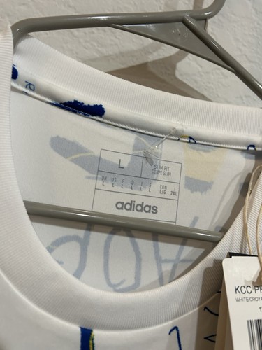 Camiseta de fútbol Adidas Kick Cancer prepartido KCC Preshi IT4685 talla grande para hombre delgada - Imagen 3 de 7