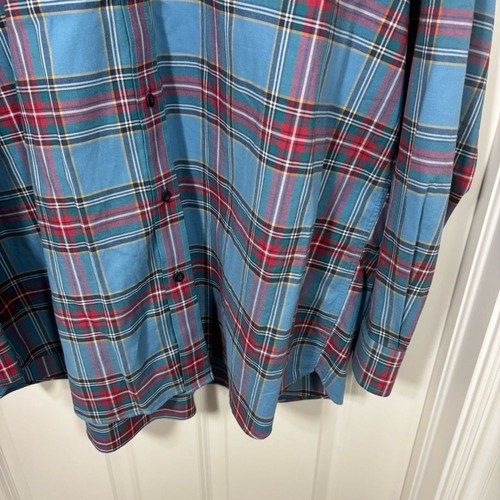 L.L. Bean Button Down Long Sleeve Cotton Plaid Shirt Men’s XXL Tall - Picture 2 of 7