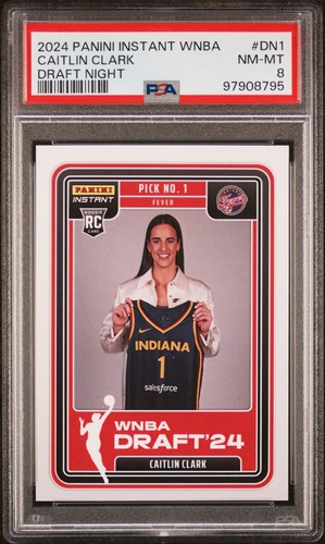 2024 Panini Instant WNBA Draft Night #1 Caitlin Clark Rookie RC /45316 PSA 8 QTY - Picture 9 of 24