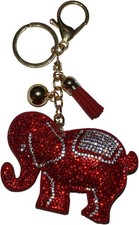 Popfizzy Red Elephant Keychains for Women and Girls, Bling Backpack Key Chain