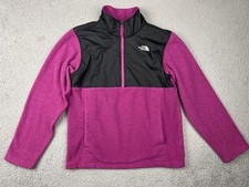 The North Face Jacket Youth Large 14-16 Pink Fleece 1/4 Zip Colorblock Pullover