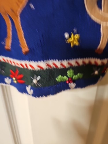 De Colección Arriviste Mujeres Grande Bailando Reno Navidad Suéter Cárdigan Azul - Imagen 7 de 9