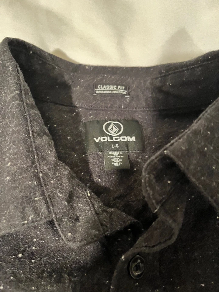 Volcom Date Night Men's Black Long Sleeve Woven Shirt, Mens Large - Image 2 of 4