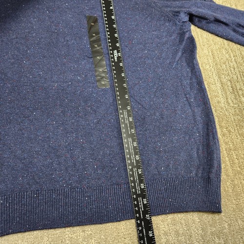 Banana Republic Sweater Men XL Speckle Wool Blend NEW Blue Crewneck Wealth Money - Picture 5 of 6
